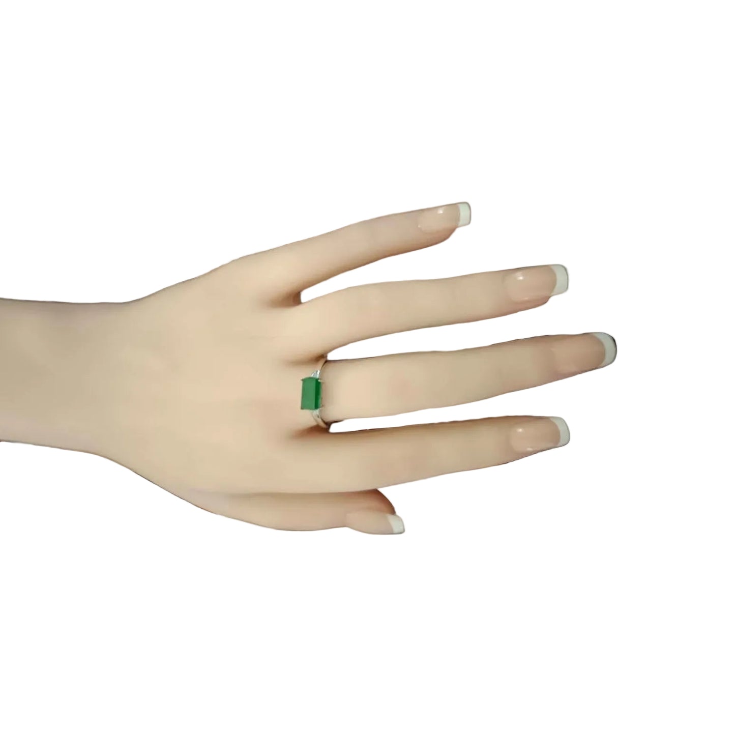 #766~#770 Natural Imperial/Emerald Green Guatemala Jadeite Dragon Ring with Sterling Silver Setting