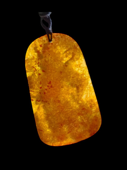 #779 Red Burma Jadeite, Guan Kong Pendant