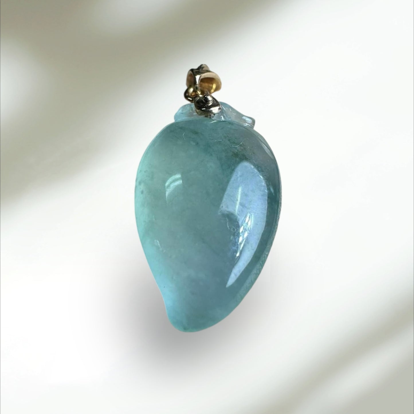#789 Semi-Transparent Natural Burma Jadeite, Peach Pendant