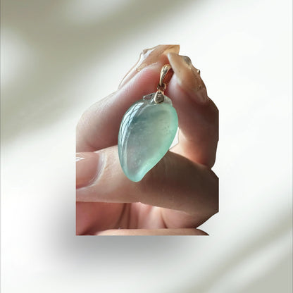 #789 Semi-Transparent Natural Burma Jadeite, Peach Pendant