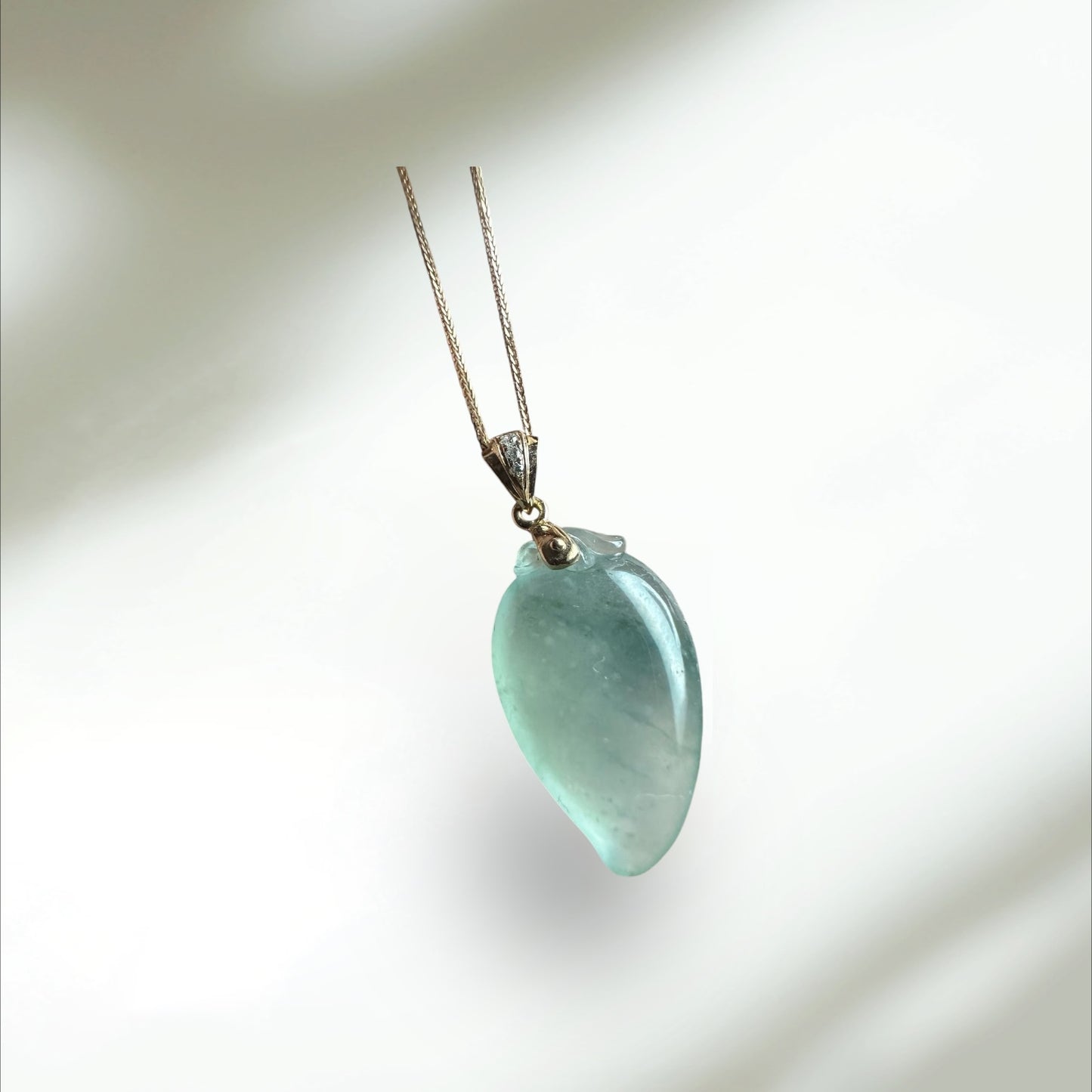 #789 Semi-Transparent Natural Burma Jadeite, Peach Pendant