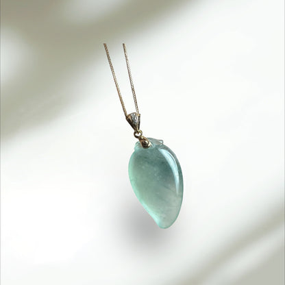 #789 Semi-Transparent Natural Burma Jadeite, Peach Pendant