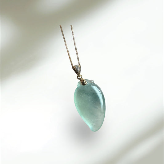 #789 Semi-Transparent Natural Burma Jadeite, Peach Pendant