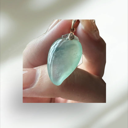 #789 Semi-Transparent Natural Burma Jadeite, Peach Pendant