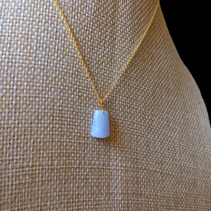 #737 Natural Light Lavender Burma Jadeite Peace Pendant with an 18KGold Bail