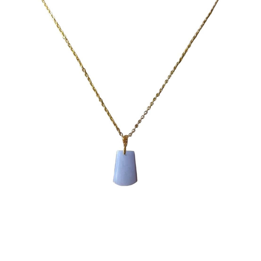 #737 Natural Light Lavender Burma Jadeite Peace Pendant with an 18KGold Bail