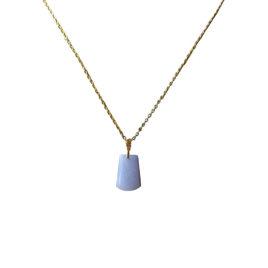 #737 Natural Light Lavender Burma Jadeite Peace Pendant with an 18KGold Bail