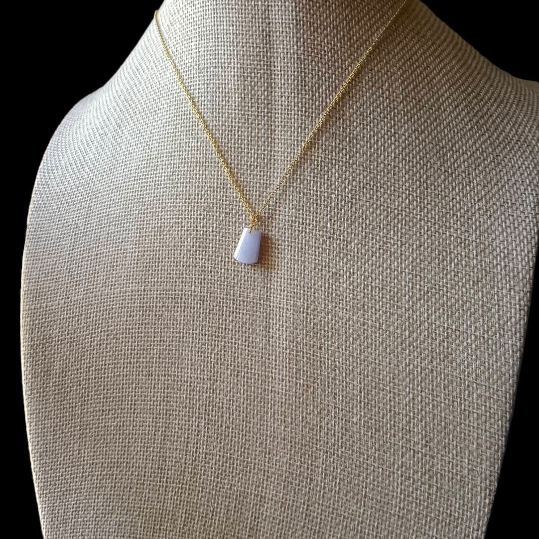 #737 Natural Light Lavender Burma Jadeite Peace Pendant with an 18KGold Bail