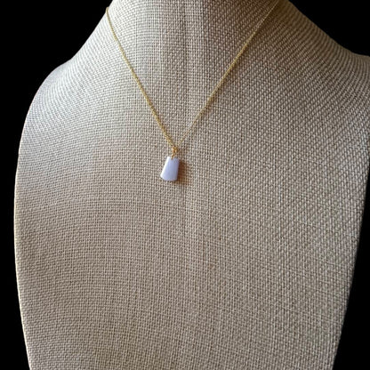 #737 Natural Light Lavender Burma Jadeite Peace Pendant with an 18KGold Bail