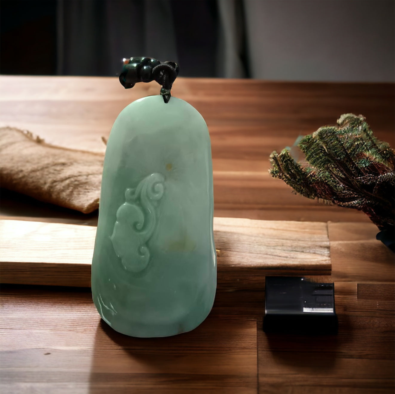 #646 AGI Certified Natural Lavender and Green Burma Jadeite Horse Pendant