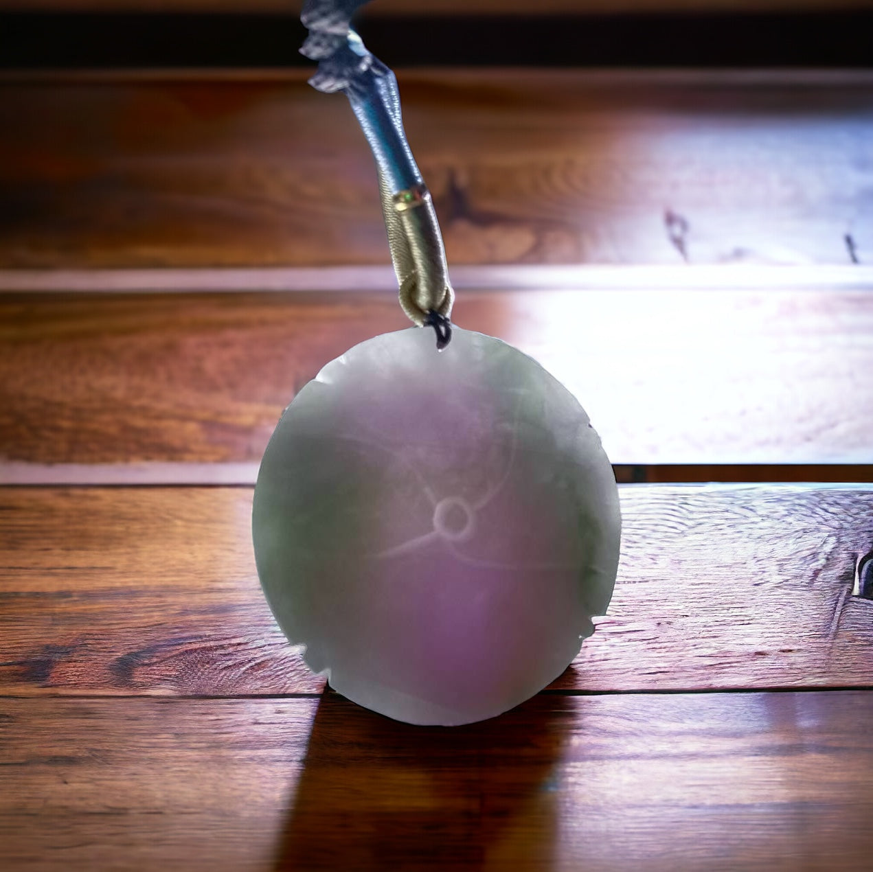 #654 AGL Certified Natural Lavender and Green Burma Jadeite Peony Blossom Pendant