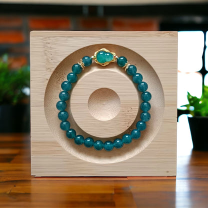 [Little Jade Pavilion] #743 Natural Translucent Guatemala Jadeite,  Designer's Bead Bracelet, 7 mm