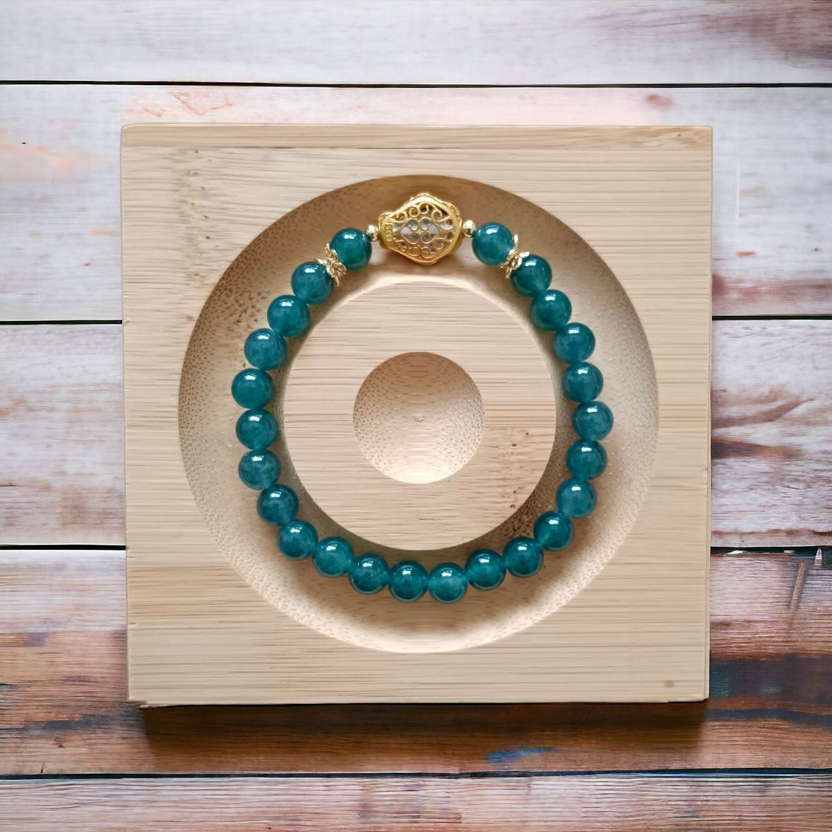 [Little Jade Pavilion] #743 Natural Translucent Guatemala Jadeite,  Designer's Bead Bracelet, 7 mm