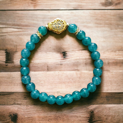 [Little Jade Pavilion] #743 Natural Translucent Guatemala Jadeite,  Designer's Bead Bracelet, 7 mm