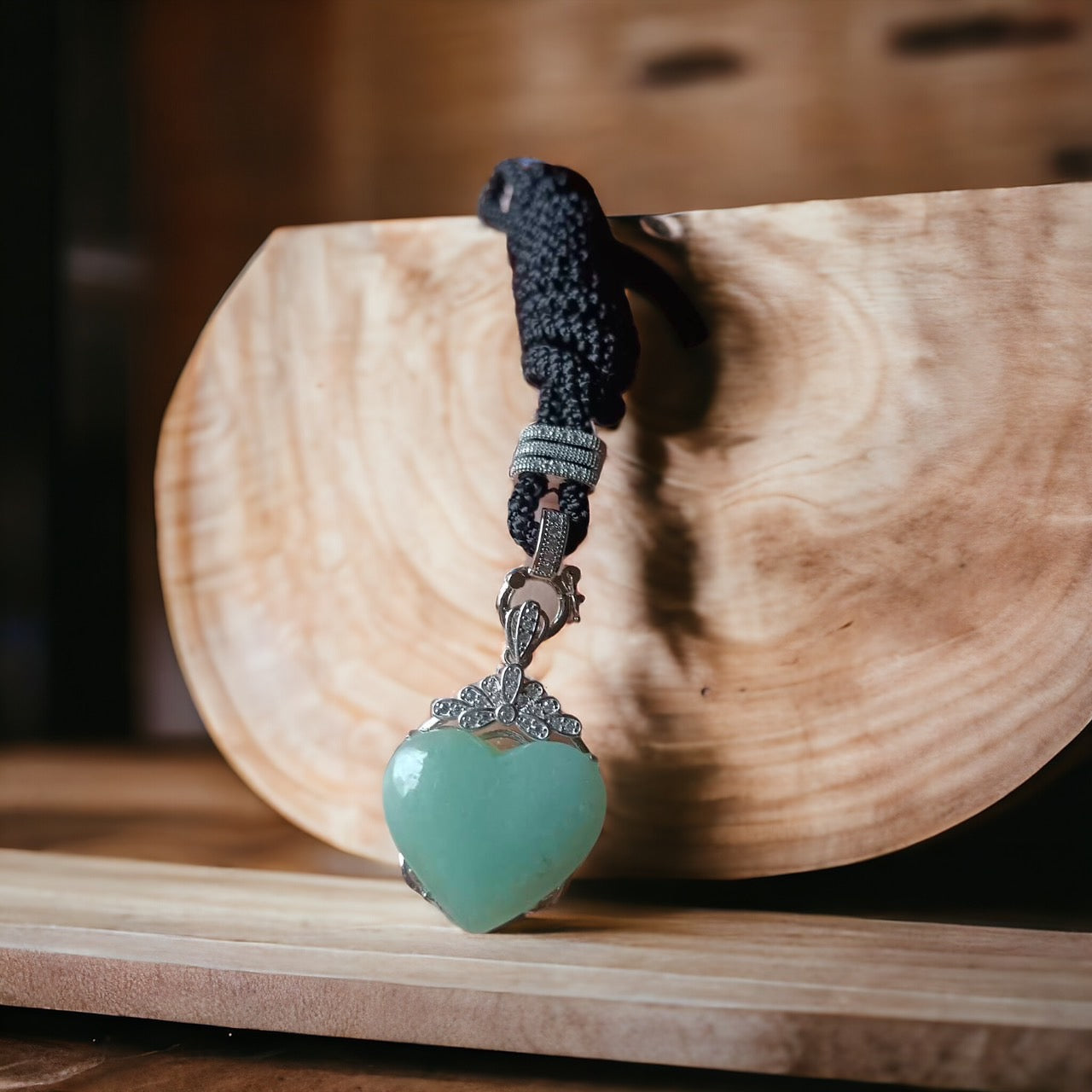 #729, #730, & #732 Exquisite Burma Jadeite Jade Heart-Shaped Pendant Necklace, Sterling Silver