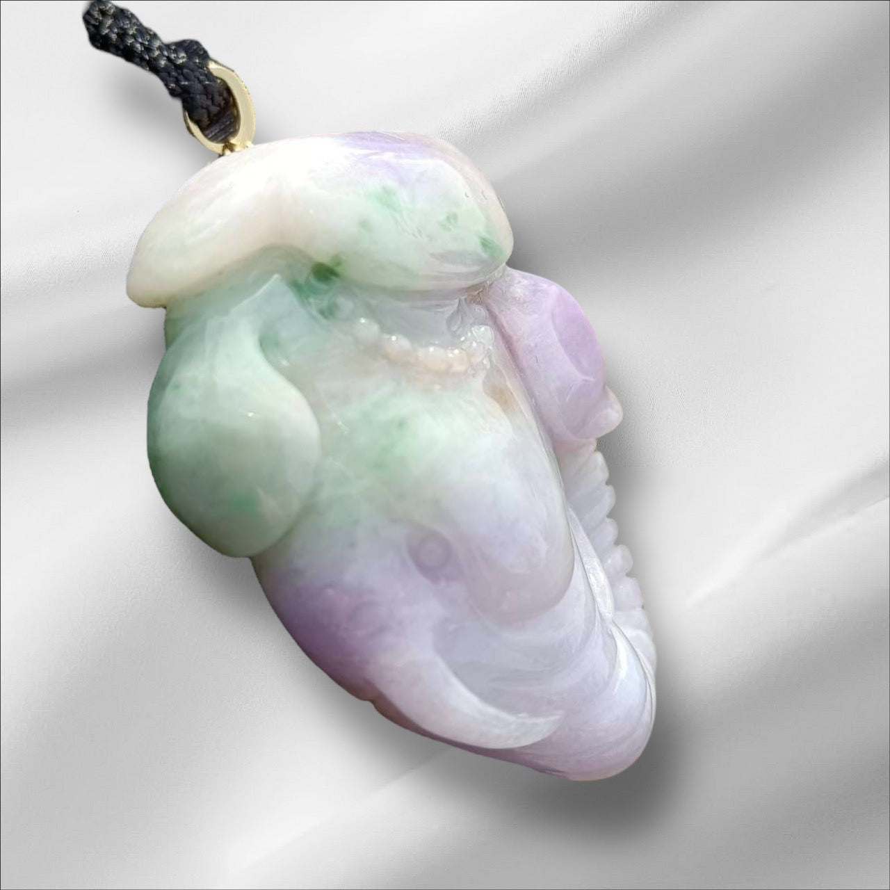 #946 Natural Burma Jadeite Tri-Color "Lucky Elephant" pendant