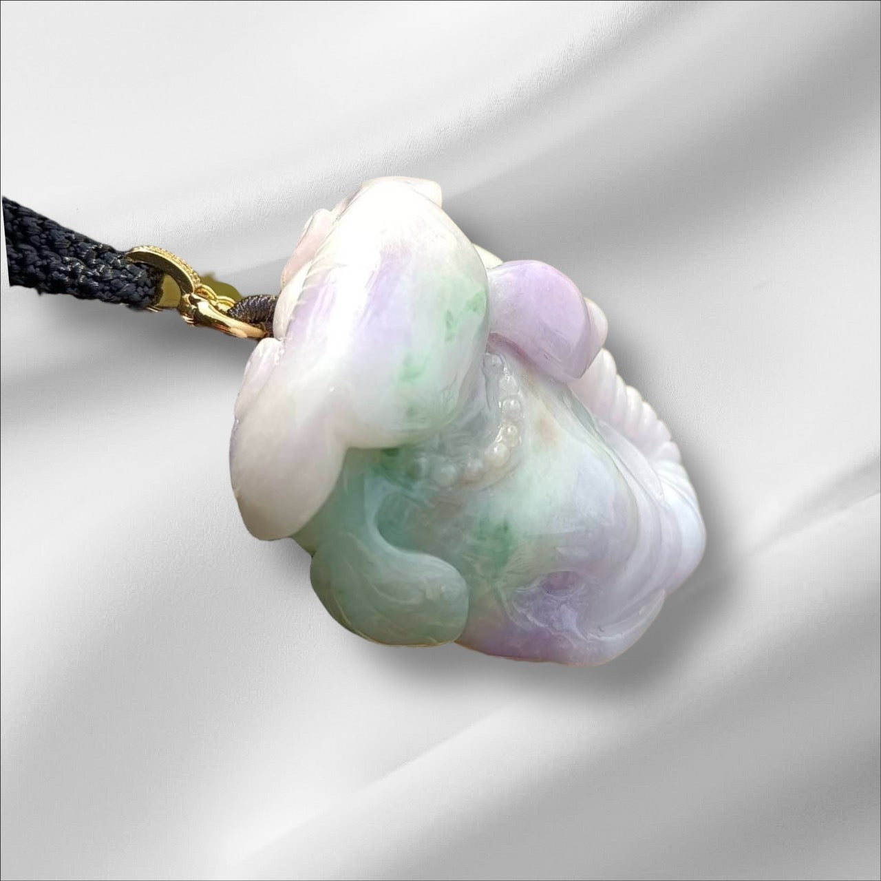 #946 Natural Burma Jadeite Tri-Color "Lucky Elephant" pendant
