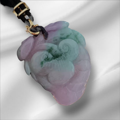 #946 Natural Burma Jadeite Tri-Color "Lucky Elephant" pendant
