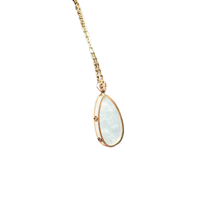 #886 Authentic Natural Translucent Burmese Jadeite Water Droplet Pendant