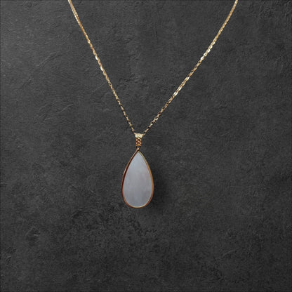 #885 Authentic Natural Translucent Burmese Jadeite Water Droplet Pendant