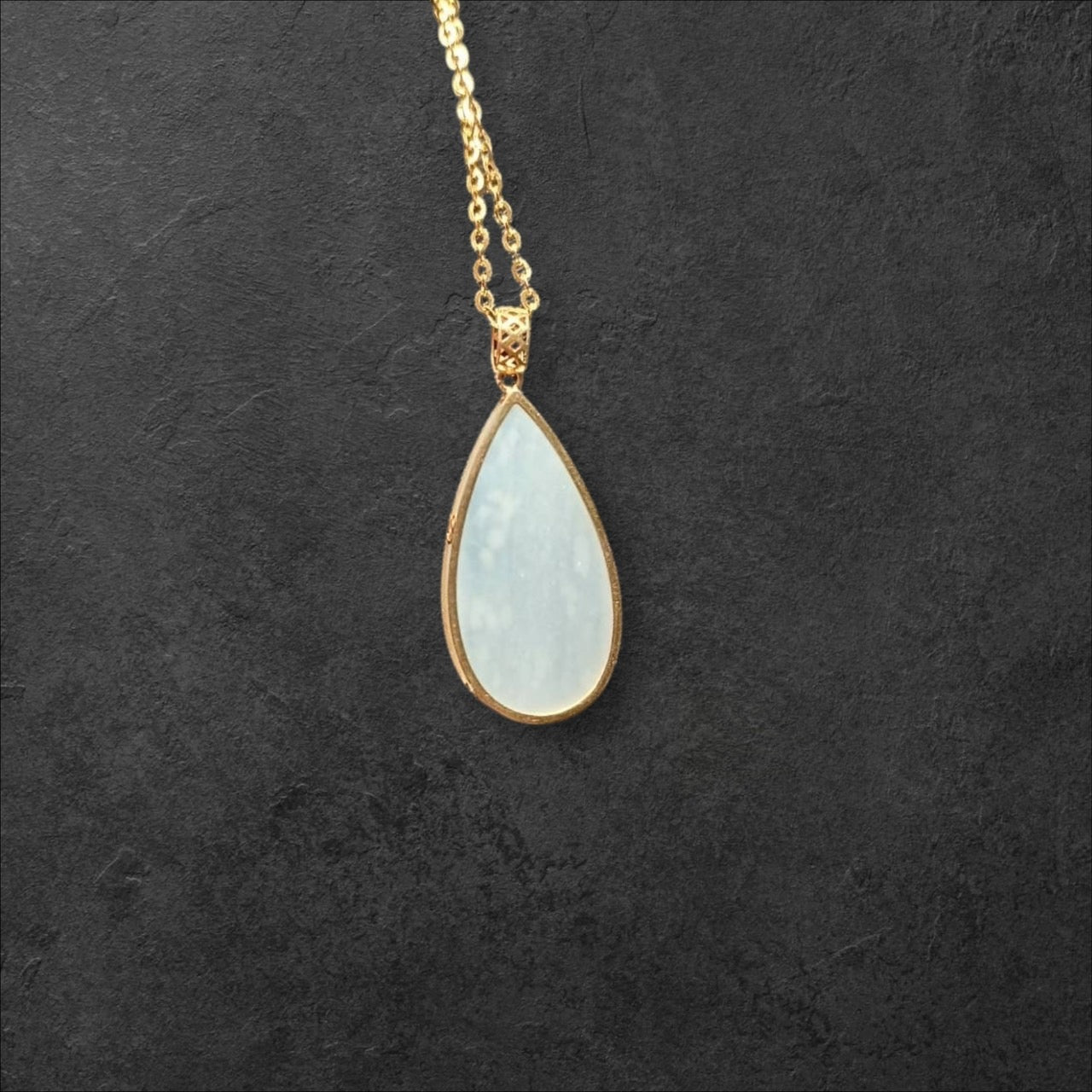 #885 Authentic Natural Translucent Burmese Jadeite Water Droplet Pendant