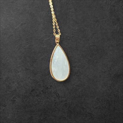 #885 Authentic Natural Translucent Burmese Jadeite Water Droplet Pendant