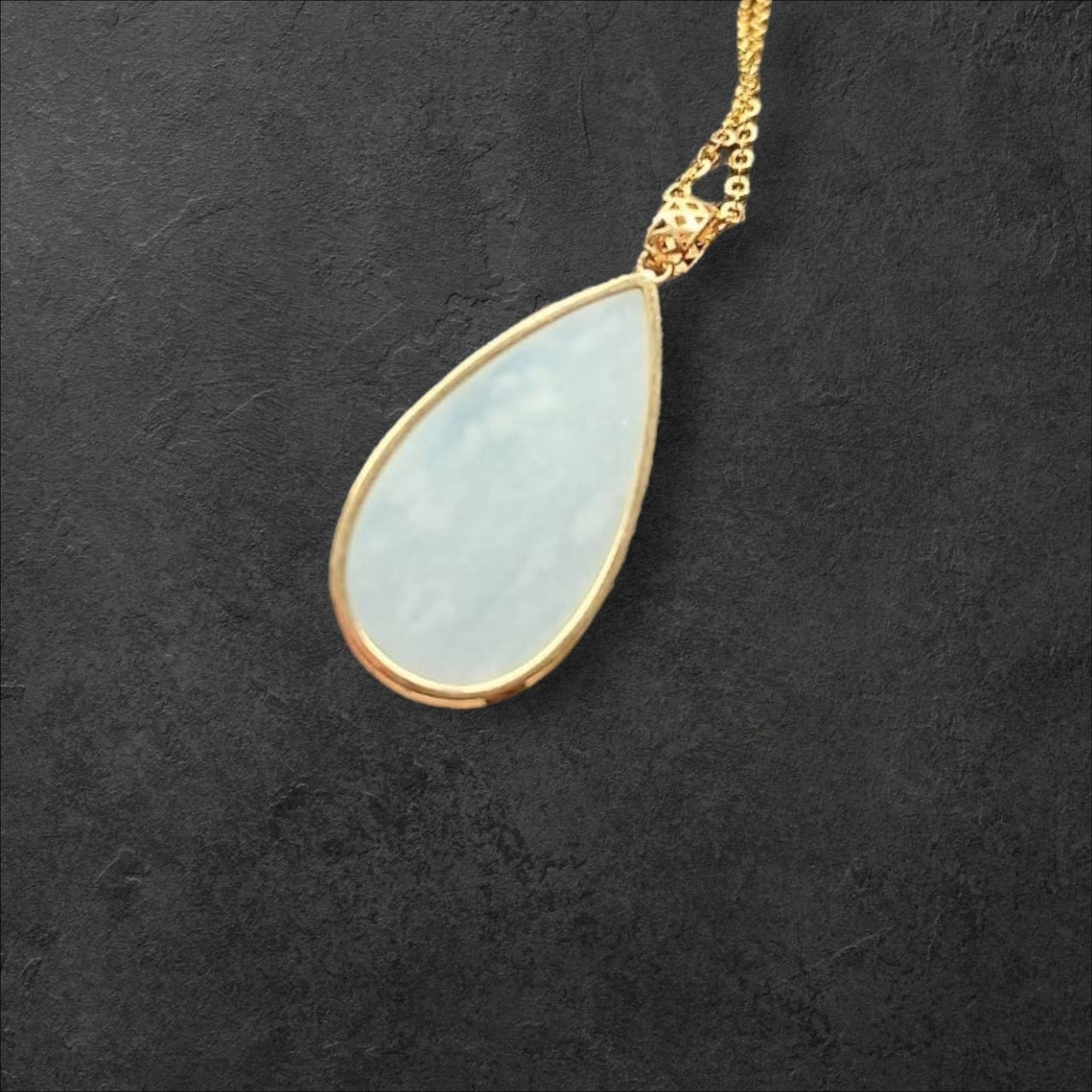 #885 Authentic Natural Translucent Burmese Jadeite Water Droplet Pendant