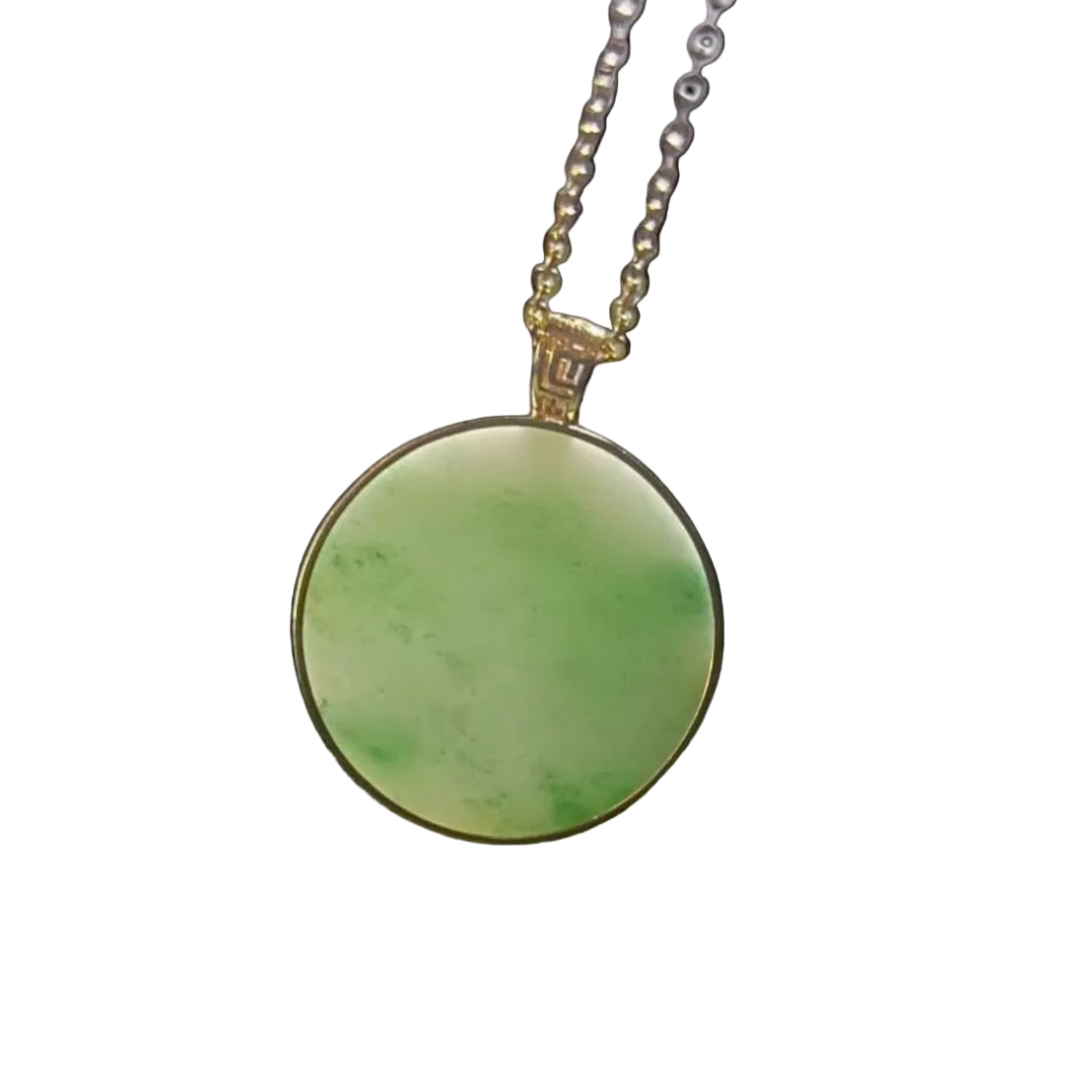 #888 Authentic Natural Translucent Burmese Jadeite Round Pendant
