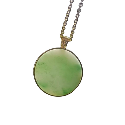 #888 Authentic Natural Translucent Burmese Jadeite Round Pendant
