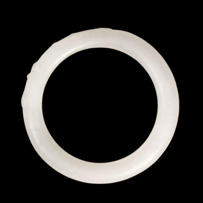 #1081 AGL Certified Natural White Nephrite Jade Carved Bangle Bracelet