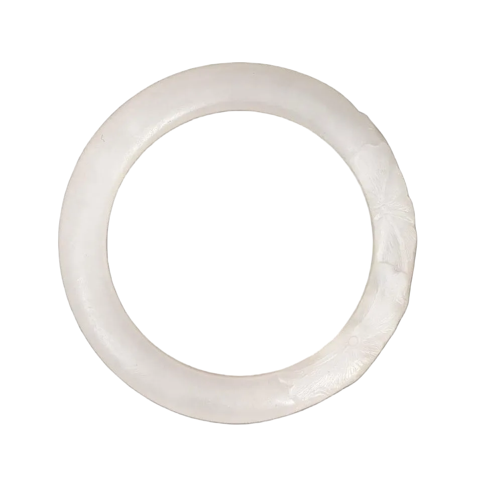 [Little Jade Pavilion]#1081 AGL Certified Natural White Nephrite Jade Carved Bangle Bracelet