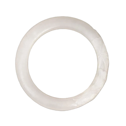 [Little Jade Pavilion]#1081 AGL Certified Natural White Nephrite Jade Carved Bangle Bracelet