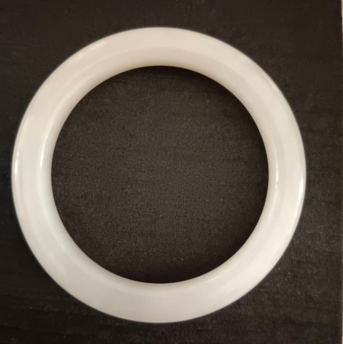 #1099 AGL Certified Natural White Nephrite Jade Bangle Bracelet