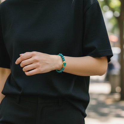 [Little Jade Pavilion] #743 Natural Translucent Guatemala Jadeite,  Designer's Bead Bracelet, 7 mm